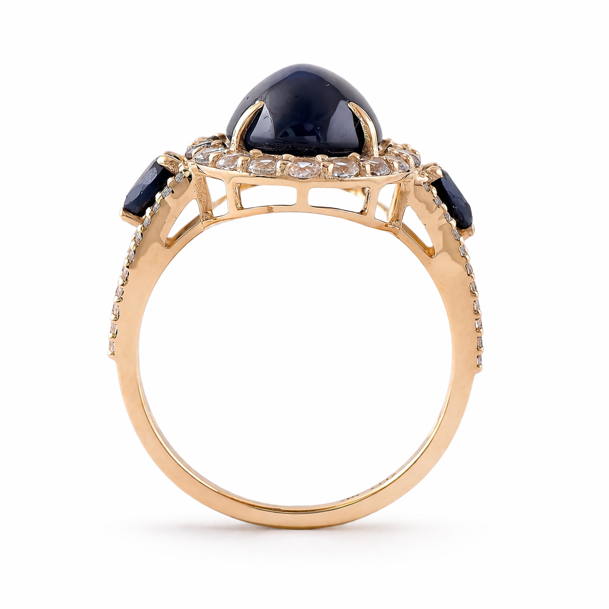 6.30 Ct Oval Sapphire 9K Gold Ring