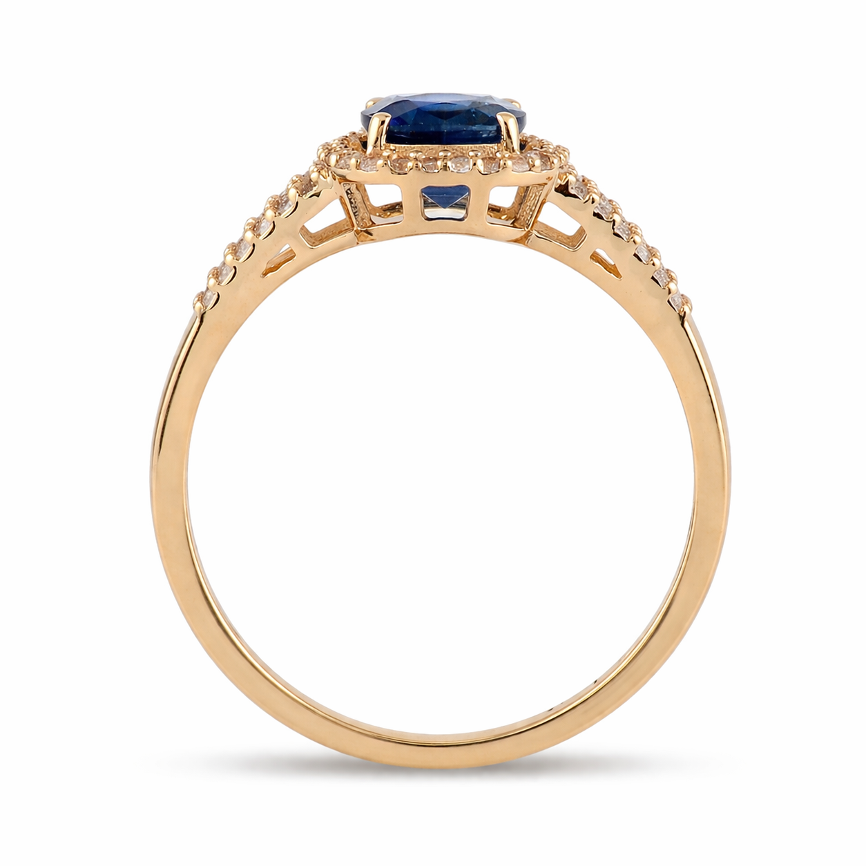 2.38 Ct Cushion Sapphire 9K Gold Ring