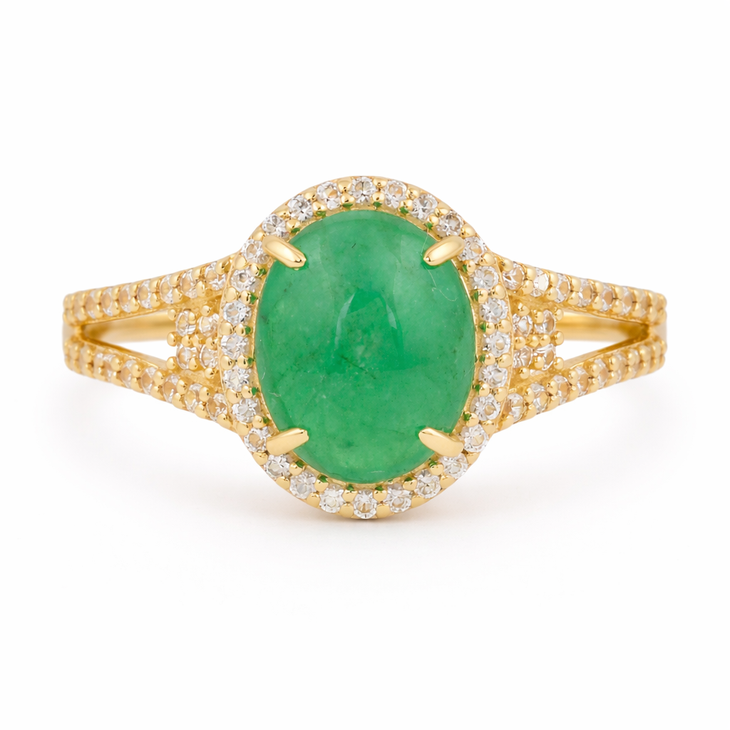 2.01 Ct Oval Emerald 9K Gold Ring