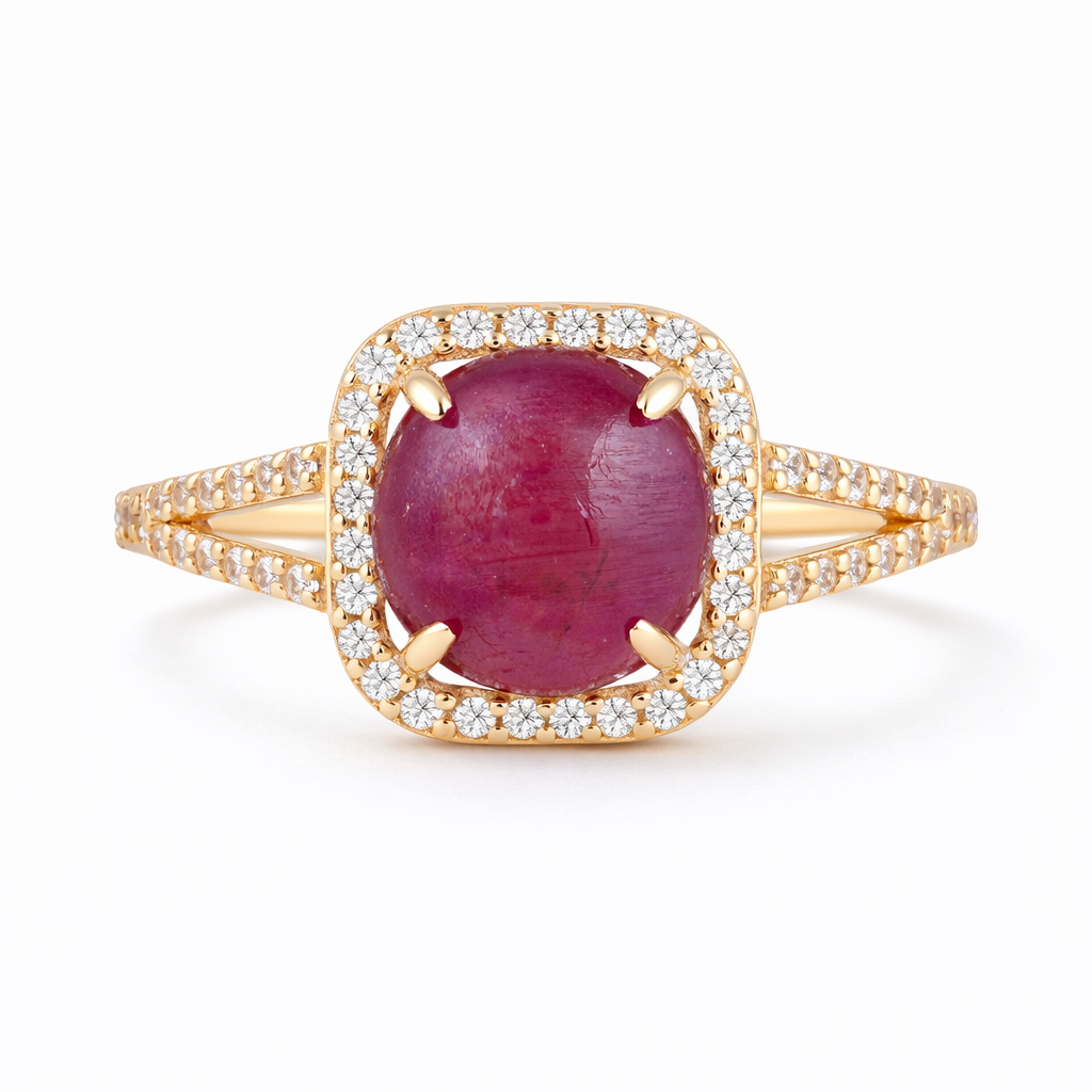2.79 Ct Round Ruby 9K Gold Ring