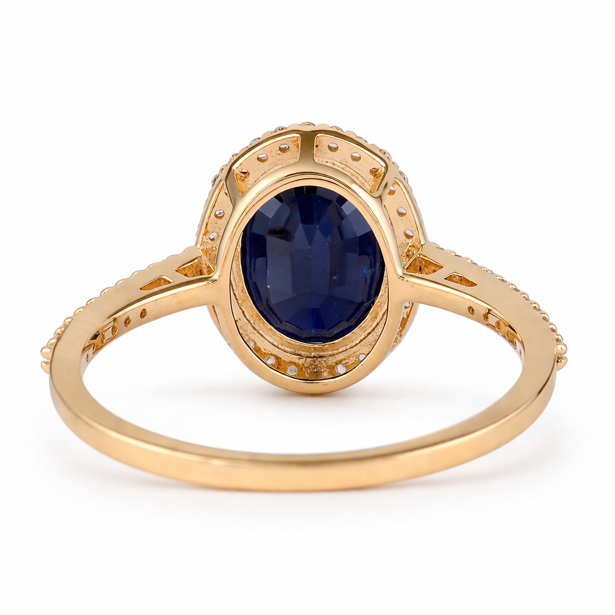2.88 Ct Oval Sapphire 9K Gold Ring