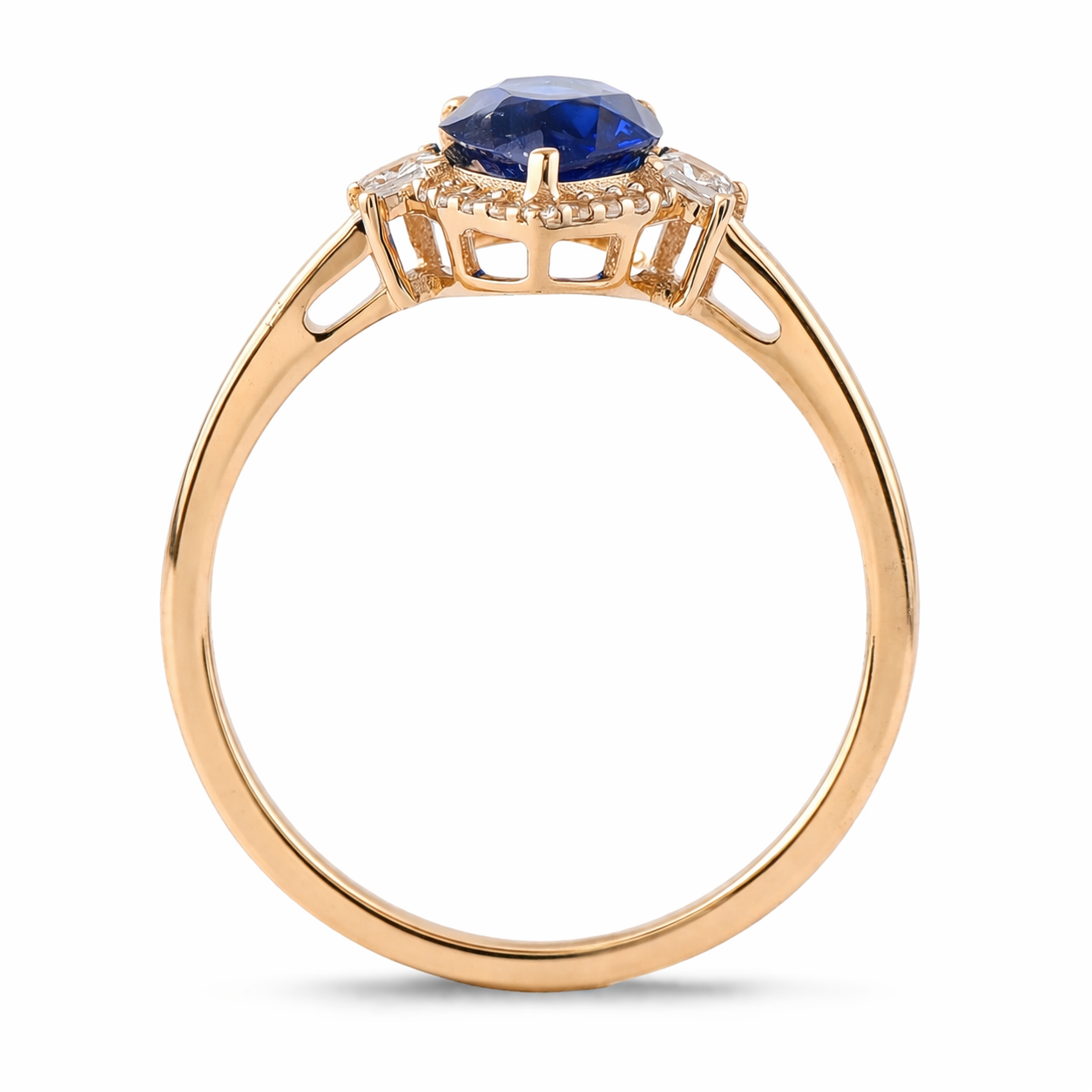 1.42 Ct Pear Sapphire 9K Gold Ring