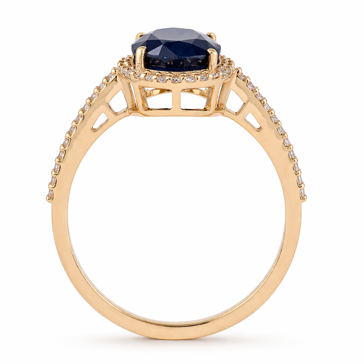2.88 Ct Oval Sapphire 9K Gold Ring