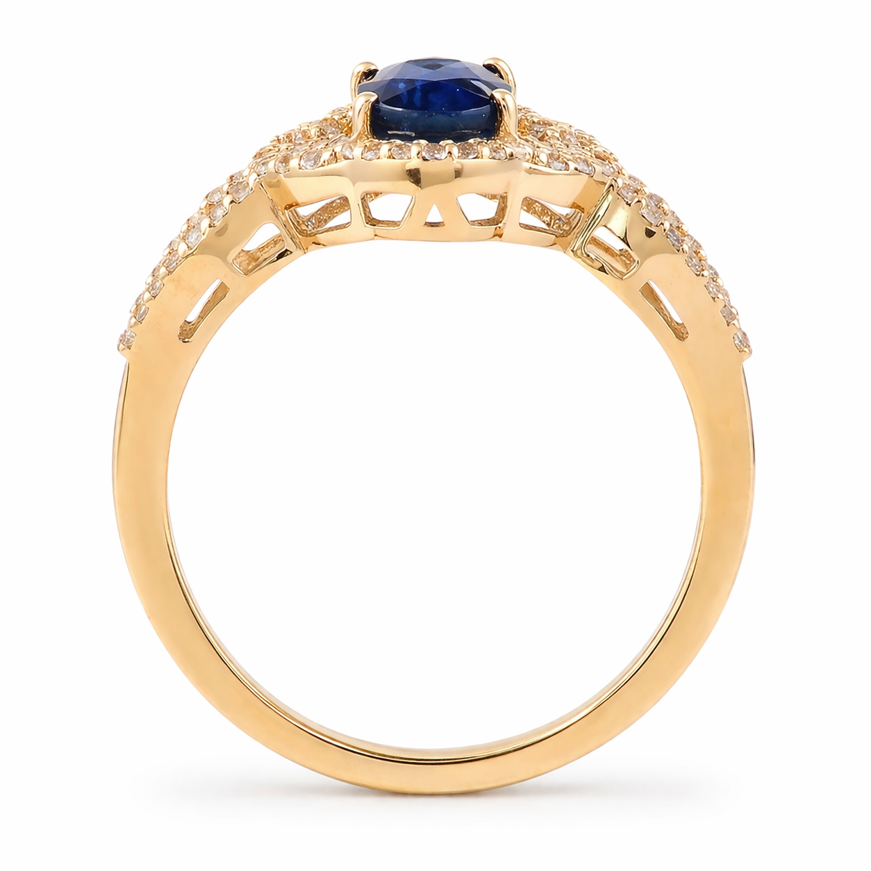 1.56 Ct Oval Sapphire 9K Gold Ring