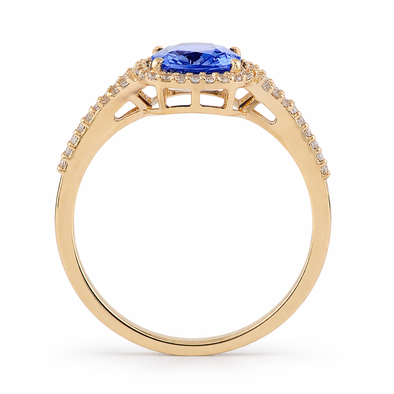 2.23 Ct Cushion Sapphire 9K Gold Ring