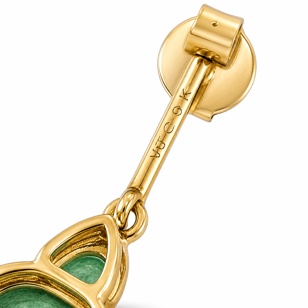 1.45 Ct Round Emerald 9K Gold Earrings