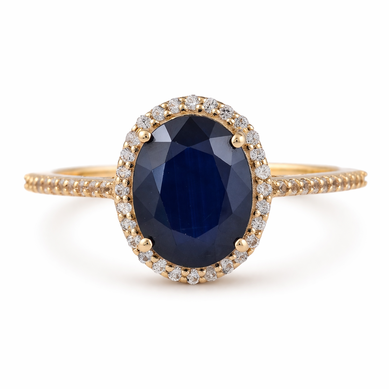 2.88 Ct Oval Sapphire 9K Gold Ring