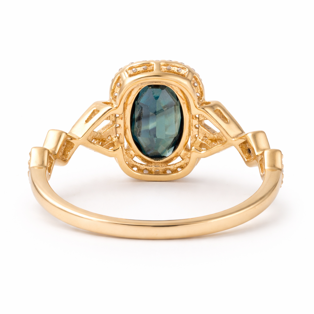 1.84 Ct Oval Sapphire 9K Gold Ring
