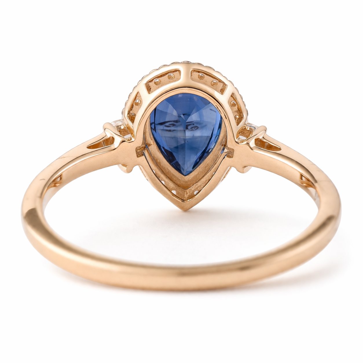 1.42 Ct Pear Sapphire 9K Gold Ring