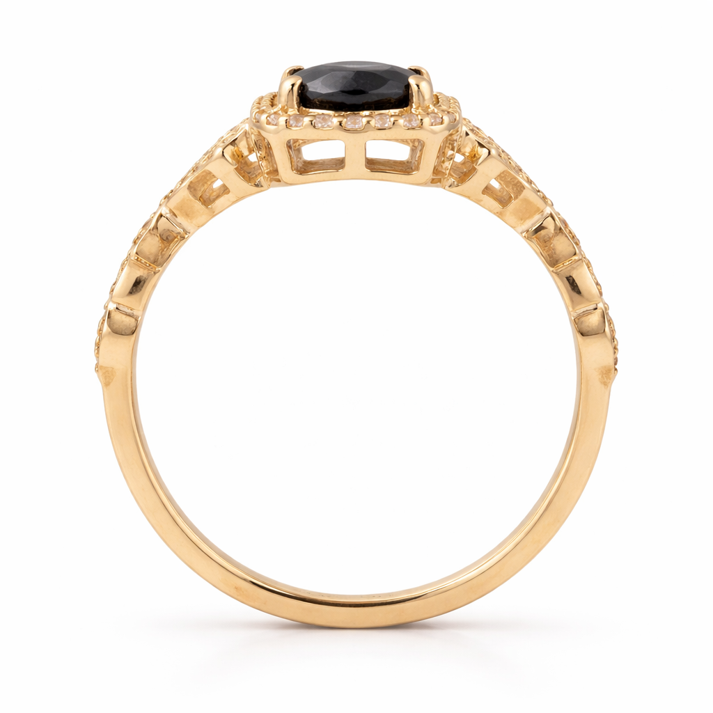 1.84 Ct Oval Sapphire 9K Gold Ring