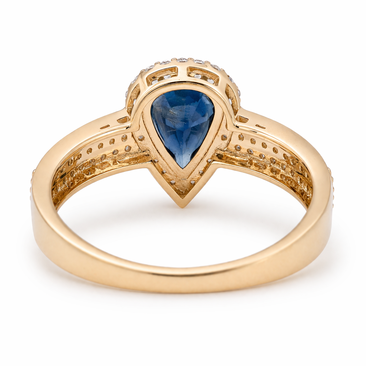 1.23 Ct Pear Sapphire 9K Gold Ring