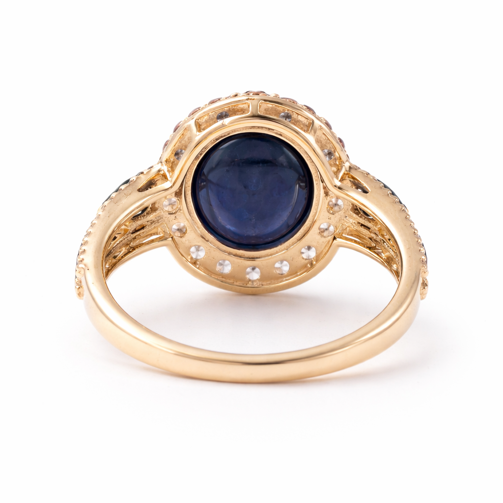 6.30 Ct Oval Sapphire 9K Gold Ring