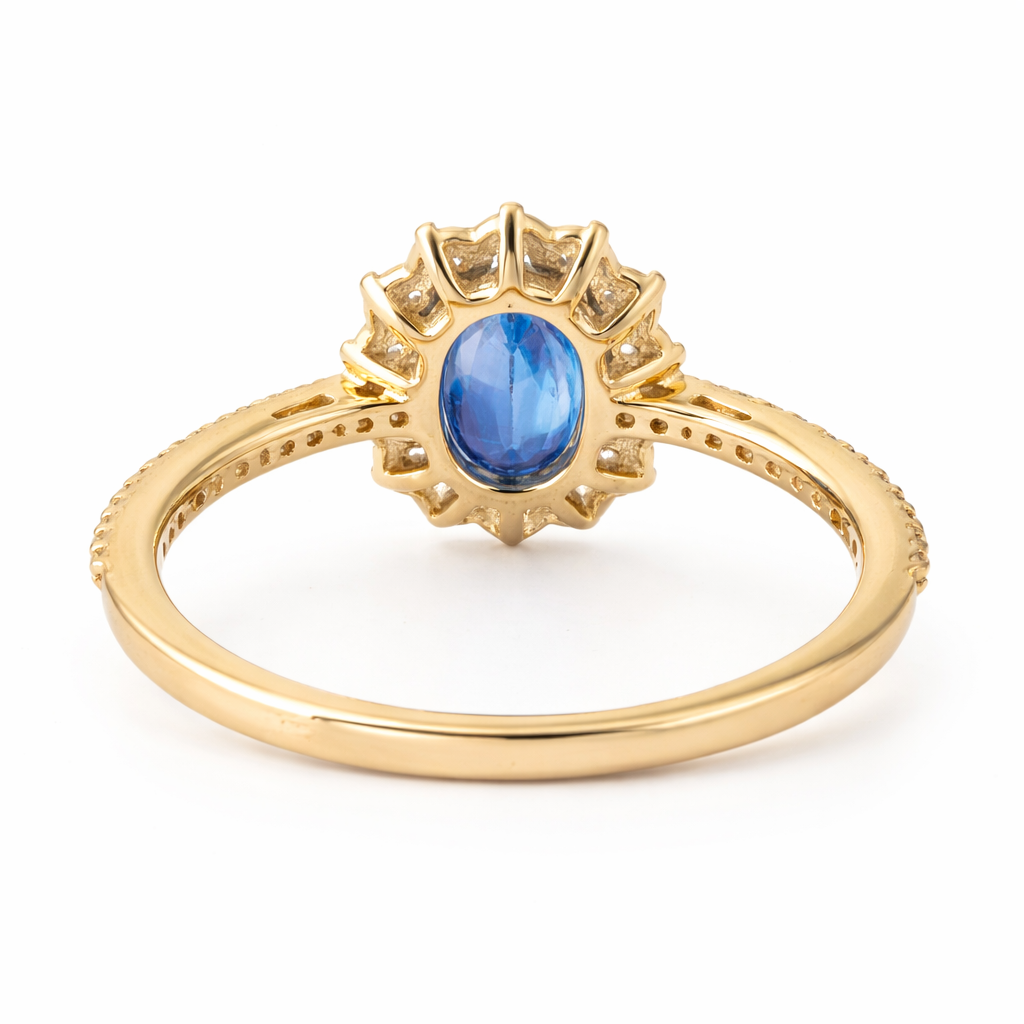 1.87 Ct Oval Sapphire 9K Gold Ring