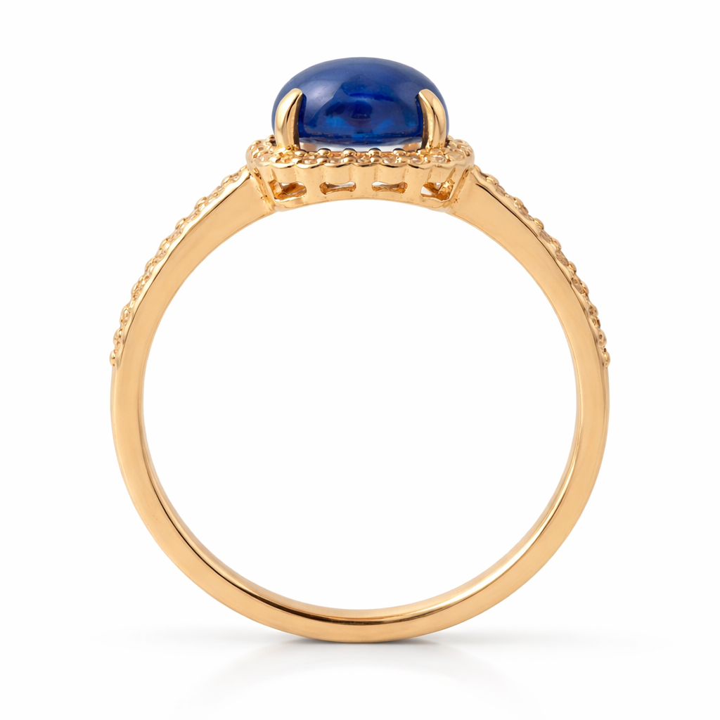 2.53 Ct Oval Sapphire 9K Gold Ring