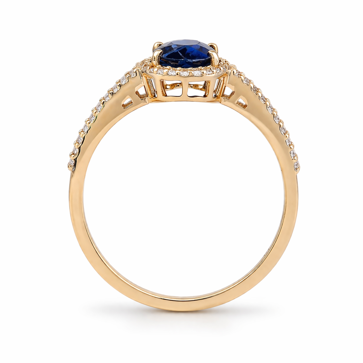 2.86 Ct Oval Sapphire 9K Gold Ring
