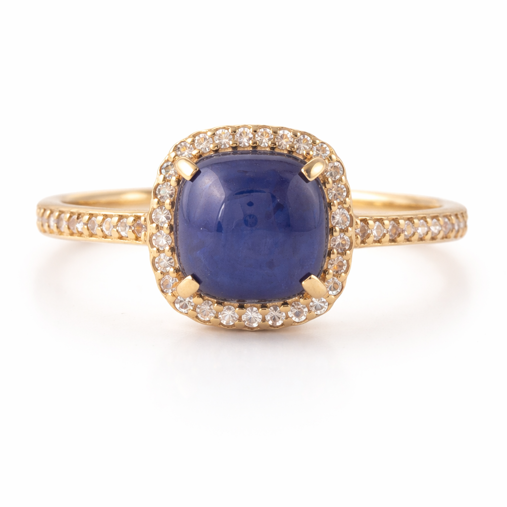 2.53 Ct Oval Sapphire 9K Gold Ring