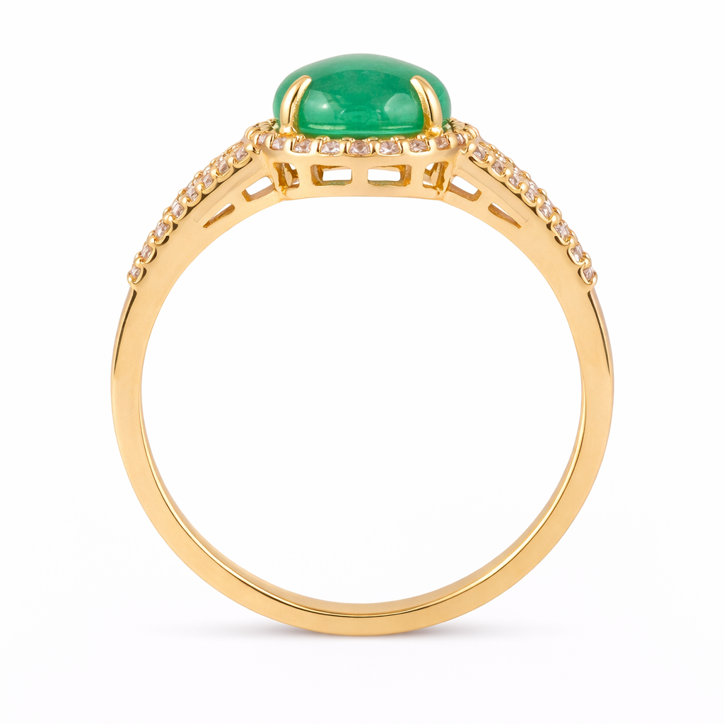 2.01 Ct Oval Emerald 9K Gold Ring
