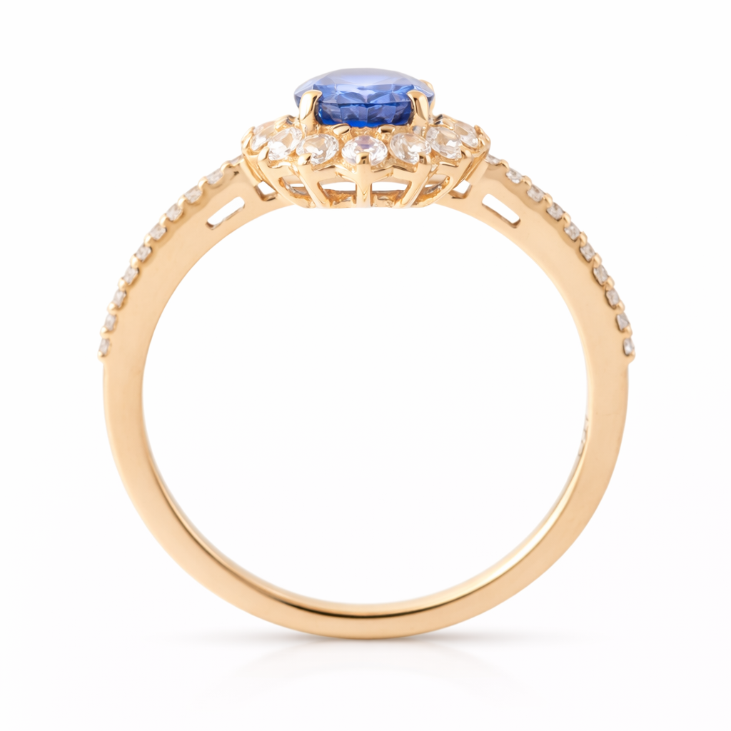 1.87 Ct Oval Sapphire 9K Gold Ring
