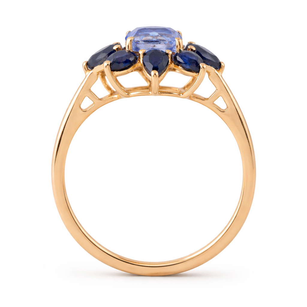 2.76 Ct Pear Sapphire 9K Gold Ring