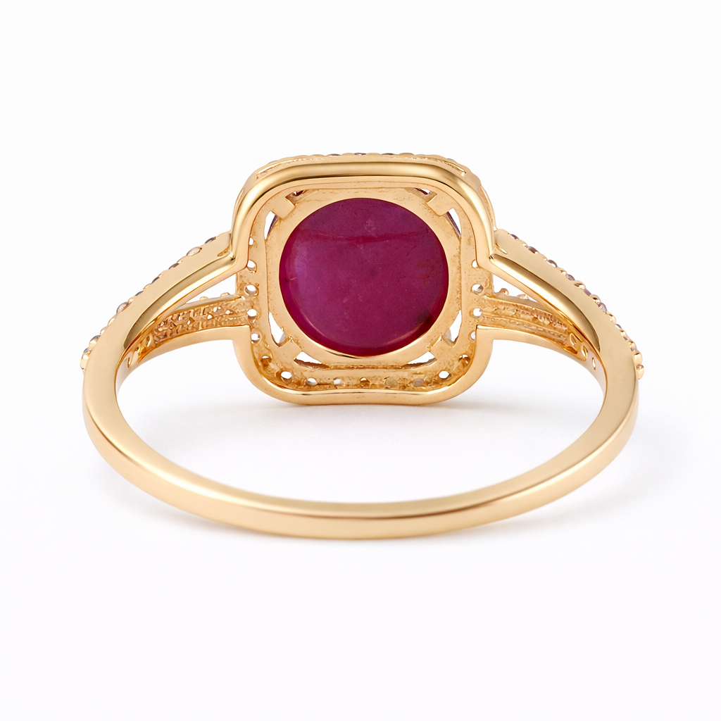 2.79 Ct Round Ruby 9K Gold Ring