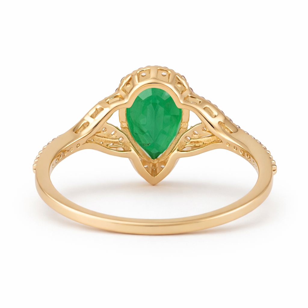 1.58 Ct Oval Emerald 9K Gold Ring