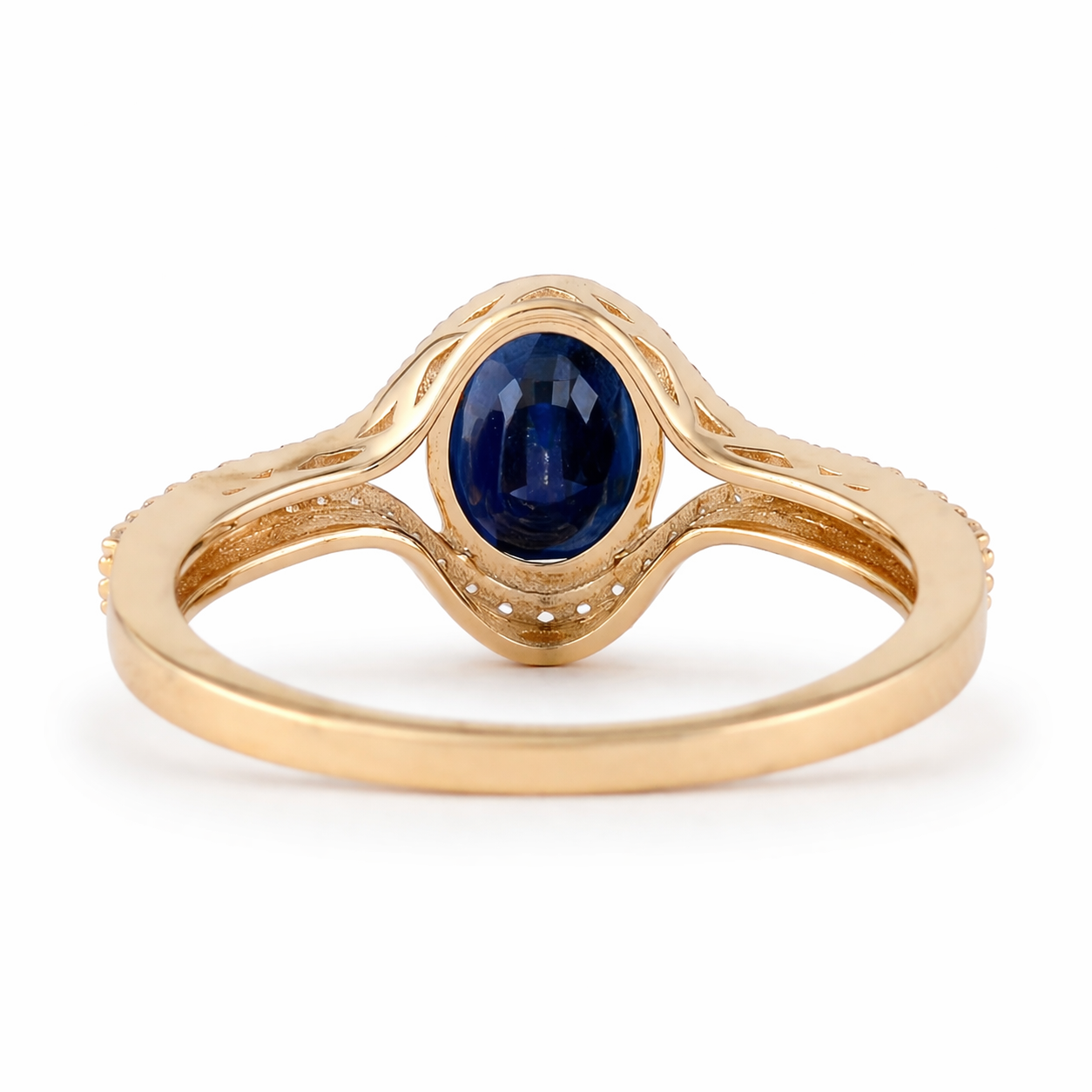 2.16 Ct Cushion Sapphire 9K Gold Ring
