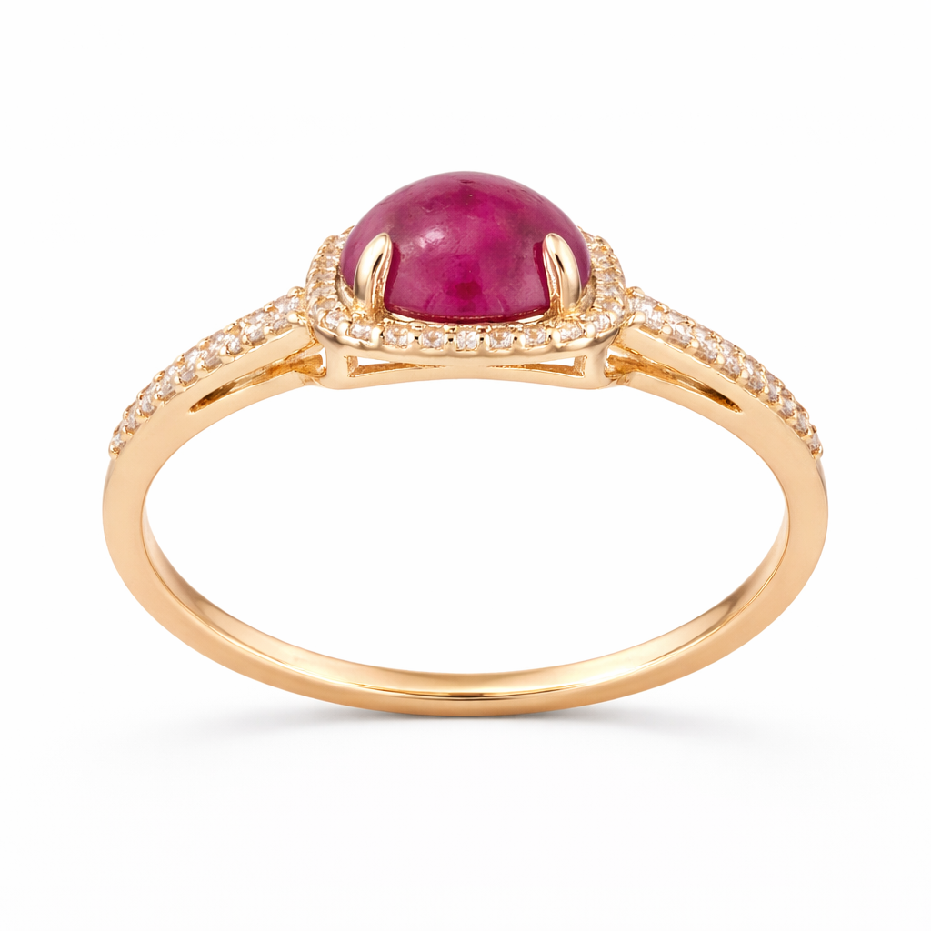 2.79 Ct Round Ruby 9K Gold Ring