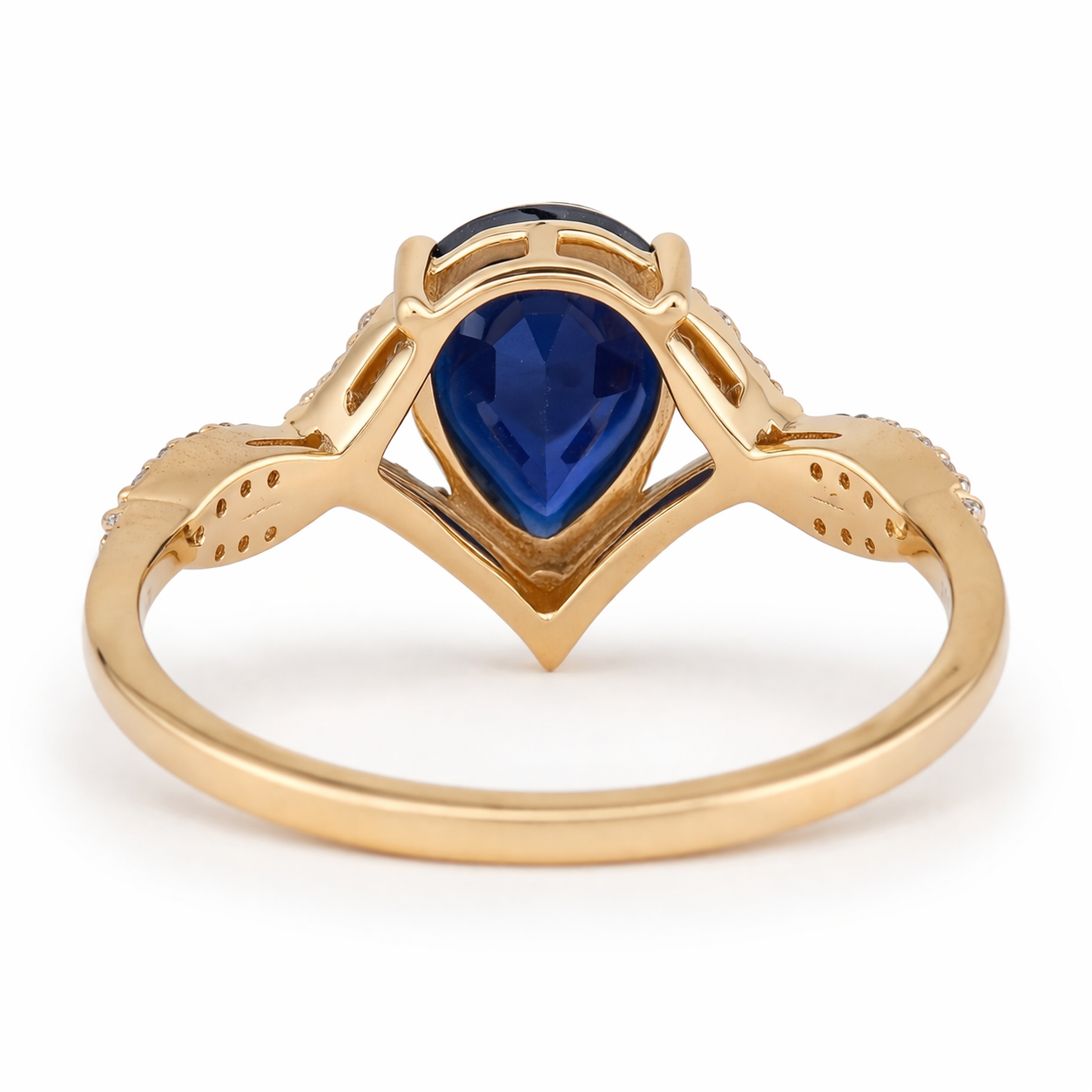 2.53 Ct Pear Sapphire 9K Gold Ring