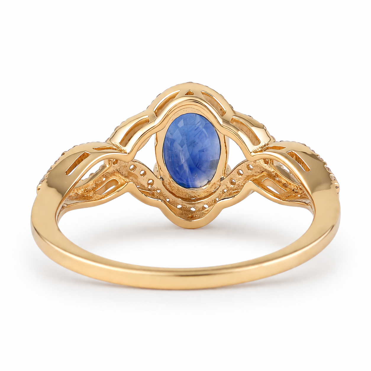 2.26 Ct Cushion Sapphire 9K Gold Ring