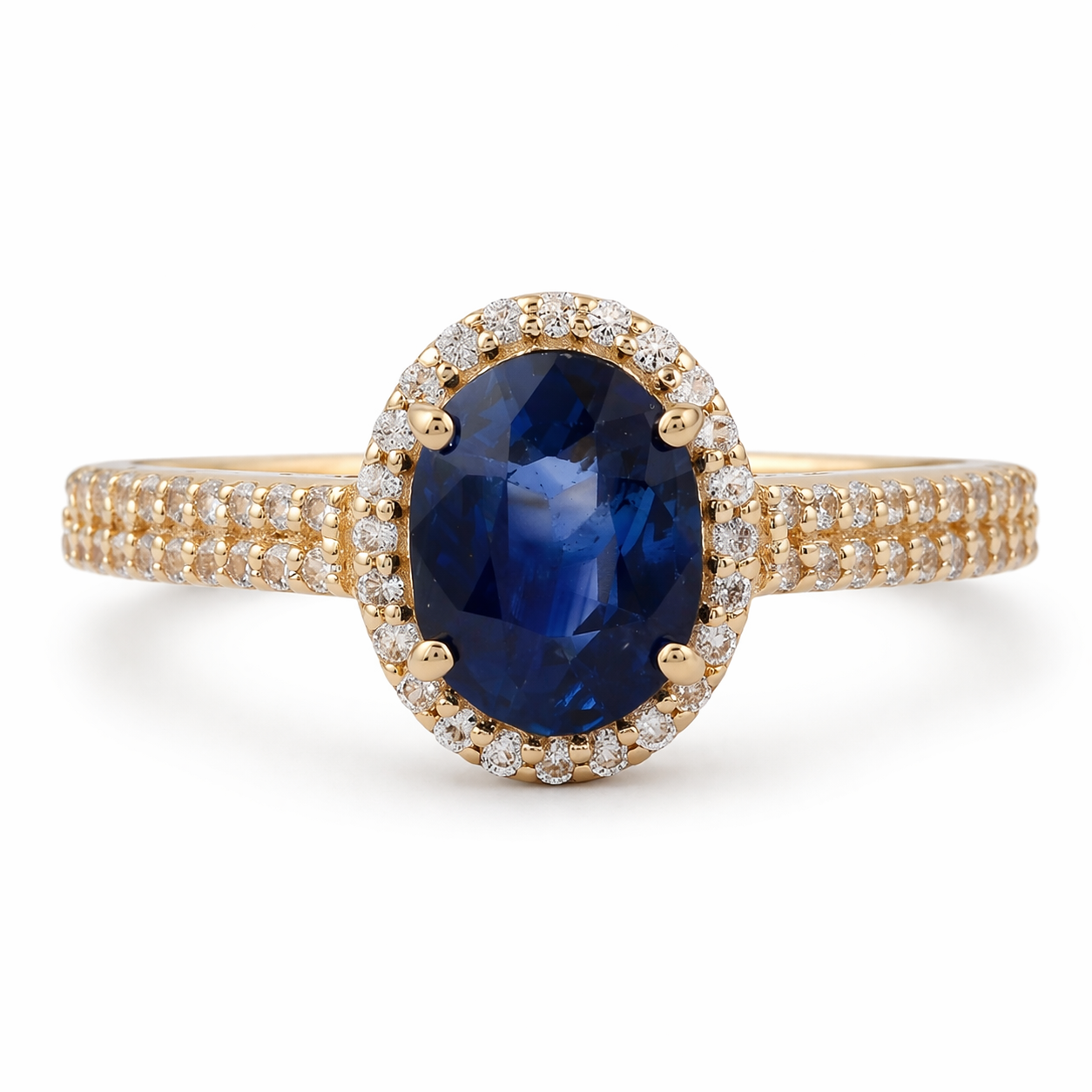 2.86 Ct Oval Sapphire 9K Gold Ring