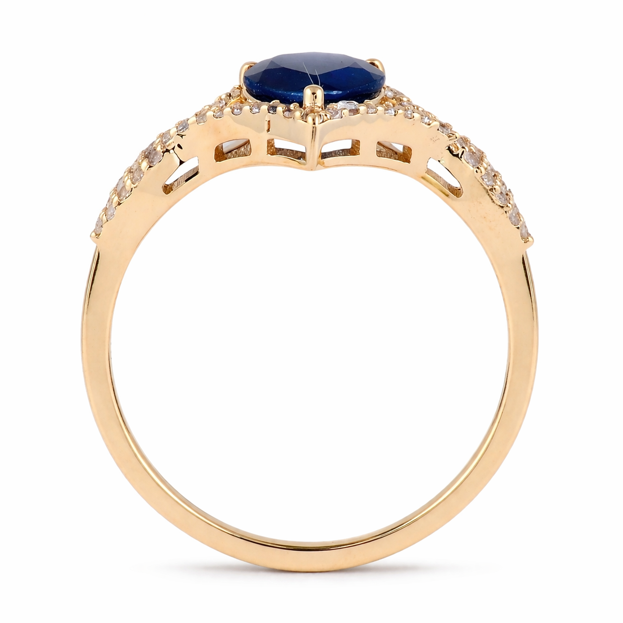 1.36 Ct Pear Sapphire 9K Gold Ring